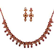 Red Gem Studded Necklace Set