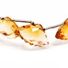 Citrine Faceted Fan Shaped Designer Bead