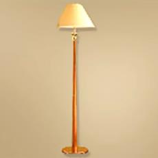 Brass And Wood Finished Floor Lamp