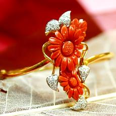 Coral & Diamond Bracelets