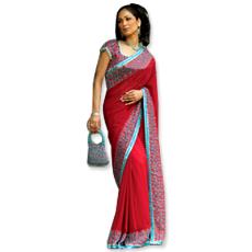 Hand Embroidered Georgette Saree