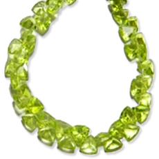 Peridot Trillion Cut Beads