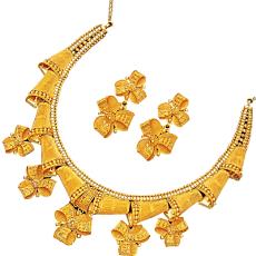 Contemporary Designed Gold Necklace Set