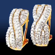 Diamond Studded Gold Earrings