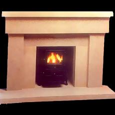 Simple Designed Sandstone Fireplace