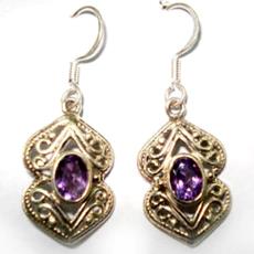 Purple Stone Studded Designer Earrings