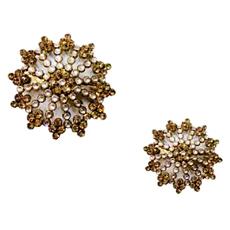 Floral Designed Stone Studded Brooch