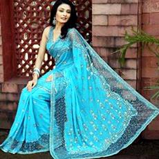 Finely Stitched Net Sarees