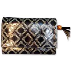 Black Leather Ladies Travel Wallet