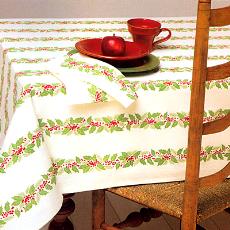 Floral Stripe Designed Tablecloth