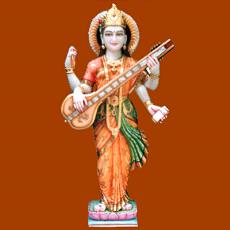 Designer Marble Standing Sarawati Statue