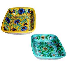 Floral Designed Pottery Tray