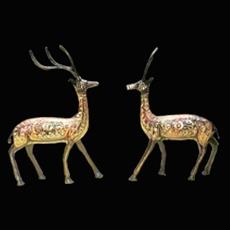 Metal Deer Pair Statue