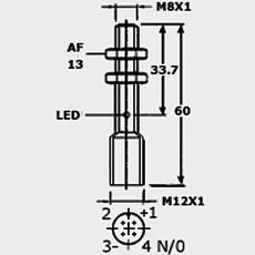 Inductive Dc Sensors With Red Light Emitting Diode