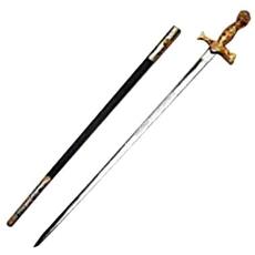 Sword With Gilt Mounted Leather Scabbard