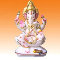 Colourful Marble Ganesha Statue