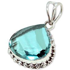 Glass Stone Studded Sterling Silver Pendant