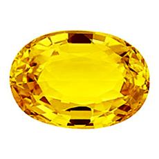 Oval Shaped Yellow Sapphire Gemstone