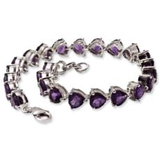 Gemstone Studded Sterling Silver Bracelet