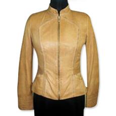 Two-Tone Leather Made Designer Ladies Jacket