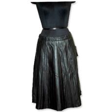 Designer Black Leather Skirt