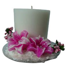 Round White Colour Pillar Shaped Candle