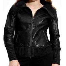 Black Ladies Leather Jacket