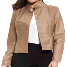 High Neck Ladies Leather Jacket