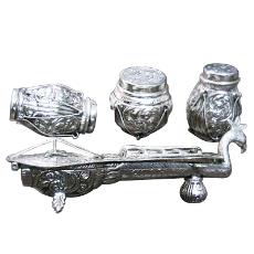 Decorative White Metal Antique Musical Instrument Set