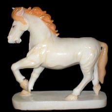 White Marble Running Horse Statue