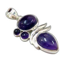 Amethyst Gemstone Studded Silver Pendant