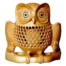 Wood Made Owl Statue