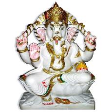 Intricately Carved Lord Ganesh Statue