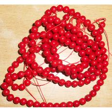 Glossy Finished Red Coral Mala