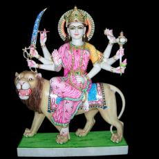 Intricately Designed Multicoloured Durga Mata Statue