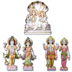 Marble Made Laxmi Narayan Statues