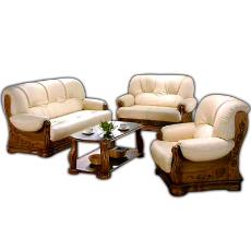 Cushioned Type Wooden Sofa Set