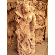 Intricately Designed Sandstone Statue