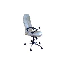 Castor Mounted Metallic Leather Chair