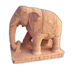 Sandstone Made Elephant Statues