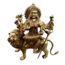 Fine Polished Brass Durga Statue