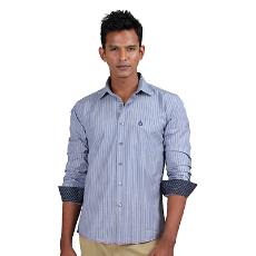 Long Sleeves Blue Stripes Shirts For Men