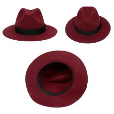 Maroon Coloured Fedora Hat