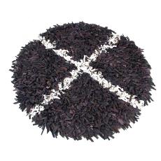 Leather Made Round Saggy Rugs