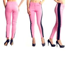 Pink And Black Coloured Trousers