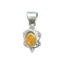 Amber Stone Studded Pendant