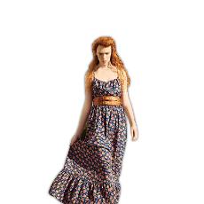 Multicolour Printed Long Gown