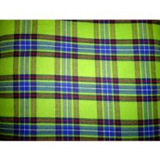 Green Coloured Check Fabric