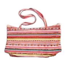 Multicoloured Beaded Cotton Bag