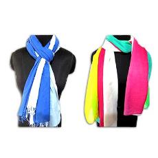 Multicolour Combined Scarf With Tassels